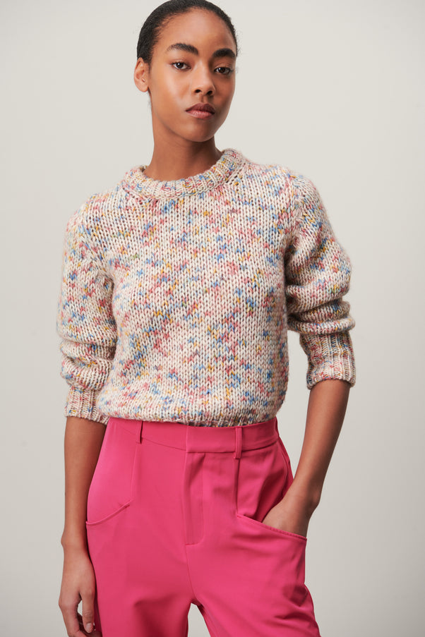 Spotty Pullover | Ecru Melange