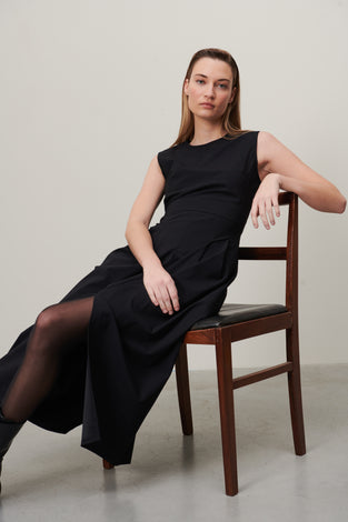 Jackie structure technical jersey dress | Black