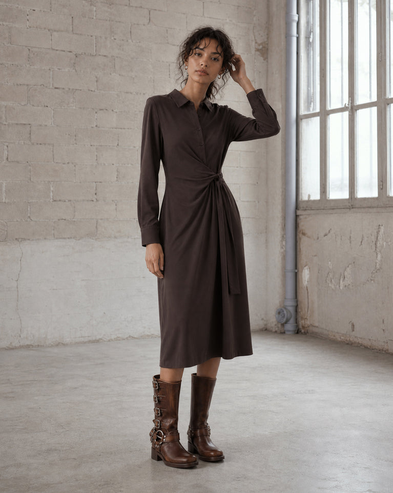 Trydi jurk technical jersey | Chocolate