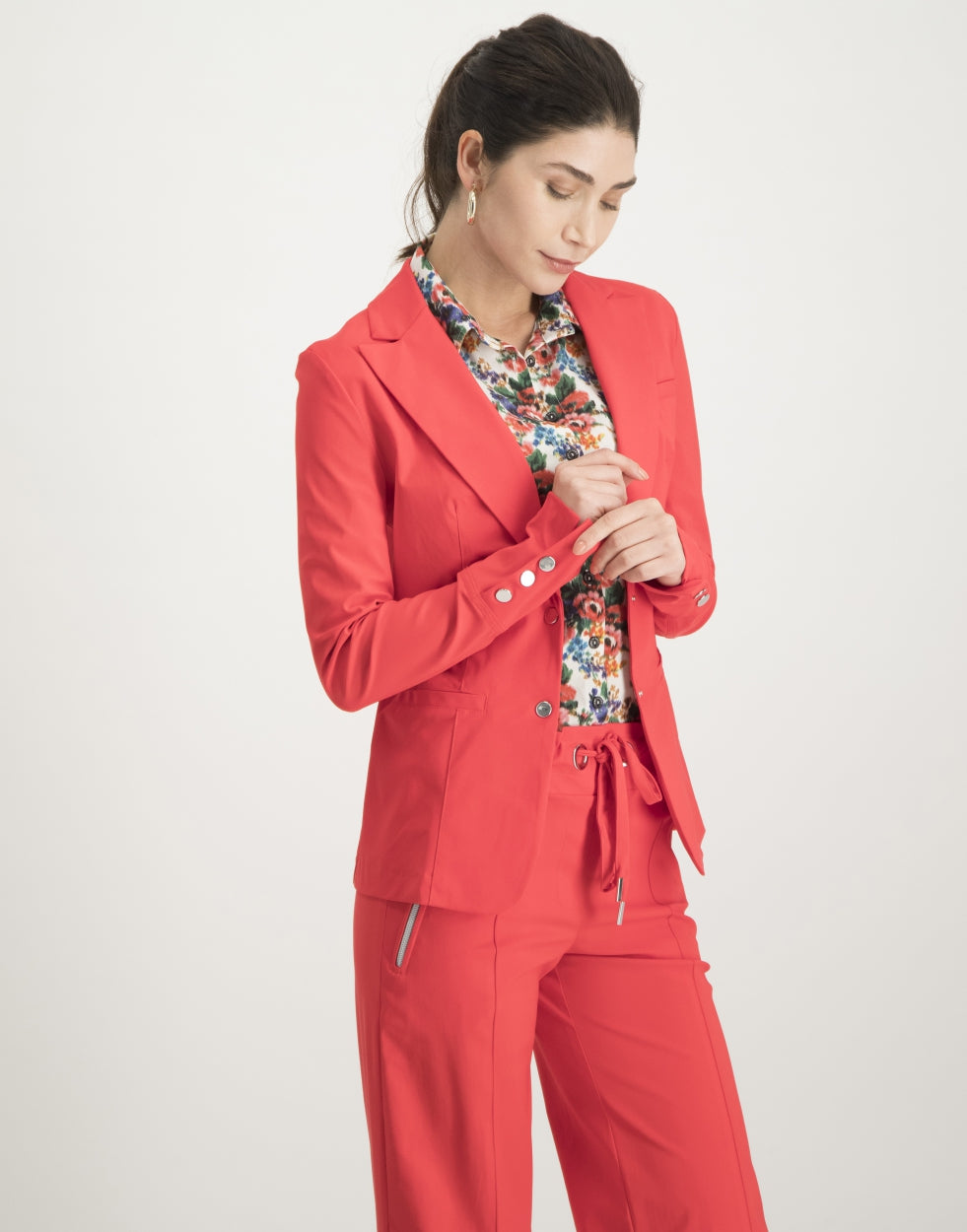 Debbie Blouse Flower | White/Red