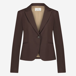 Elvira Blazer Technical Jersey | Dark Brown