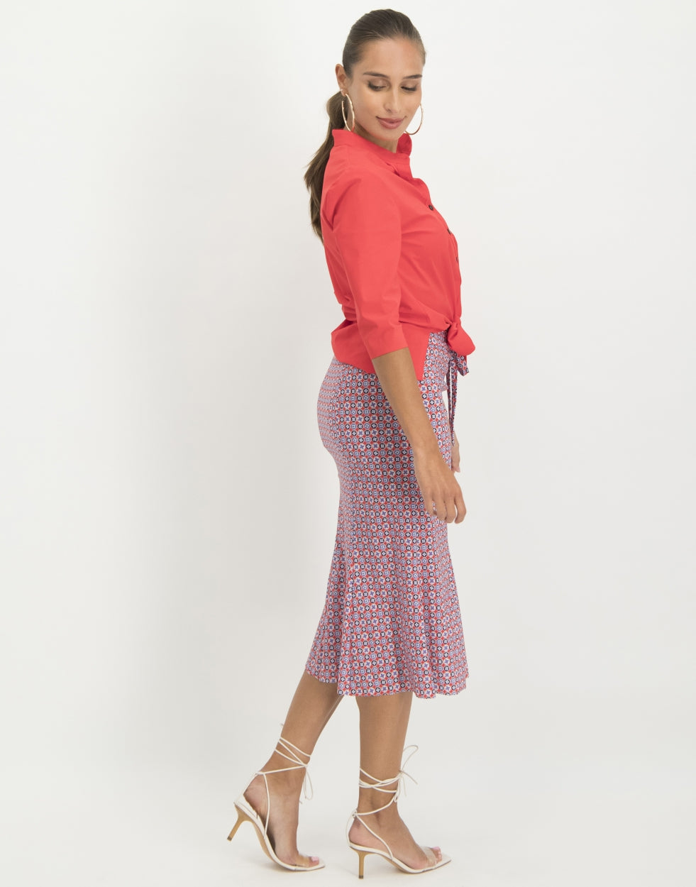 Chloe Cropped Blouse | Red