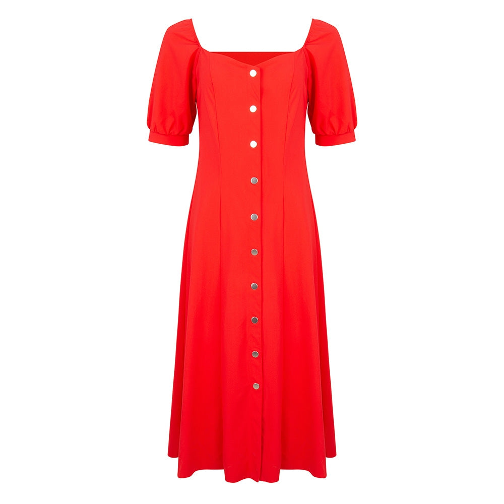 Sara Midi Dress | Red