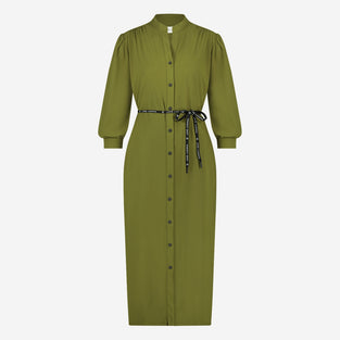 Steffi Dress Long Technical Jersey | Oliva green