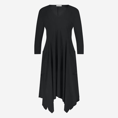 Caro LS stretch technical jersey dress | Black