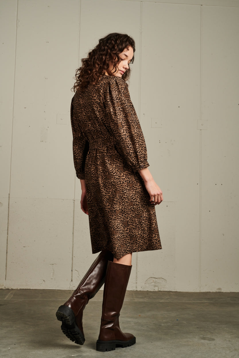 Dress Kira Technical Jersey | Animal brown