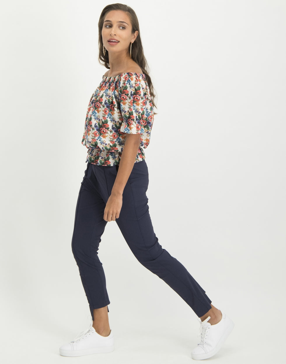 Lois Blouse Flower | White/Red