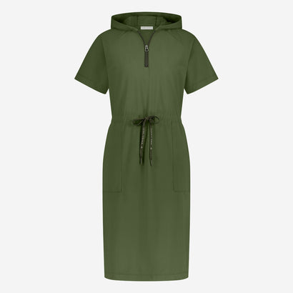 Evi stretch technical jersey dress | Oliva green
