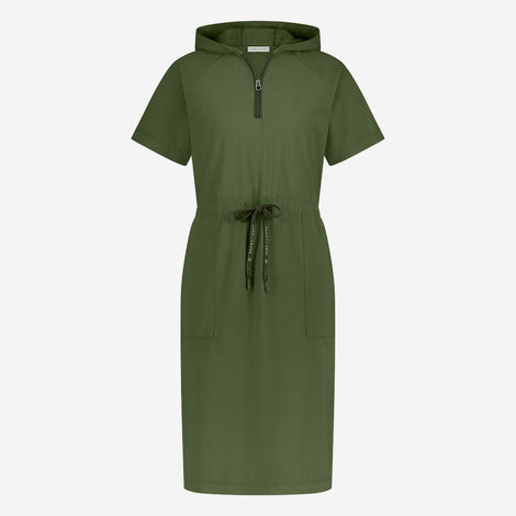 Evi strech technical jersey dress | Oliva green