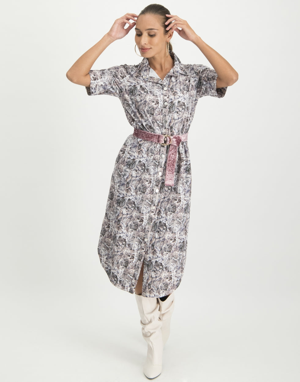 Melania Dress Pink Snake | Barry Pink