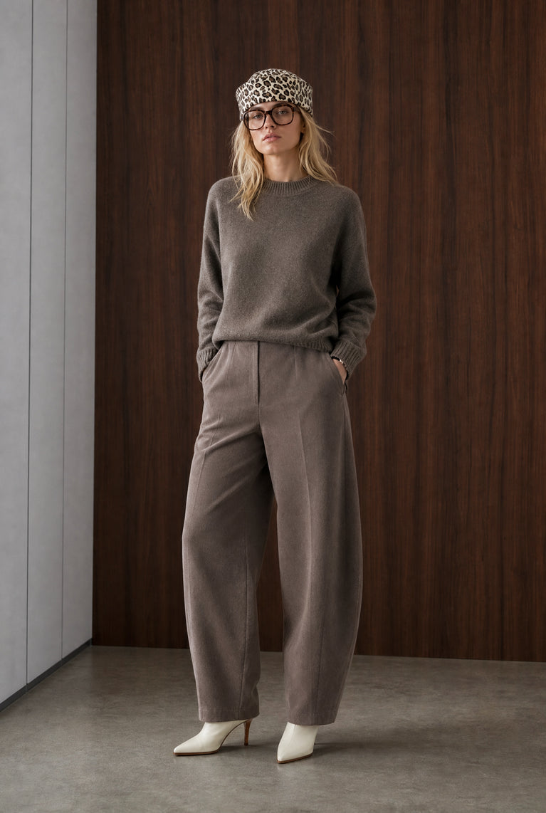 Velvety Wolle blend pullover | Toupe