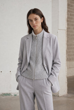 Vest Boucle long zip | Grey