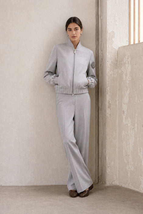 Brenzone Viskose zipper bomber | Grigio