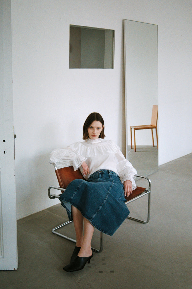 Mady viscose bohemian top | White