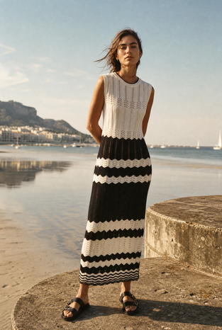 Dress cotton E23123 | Off White