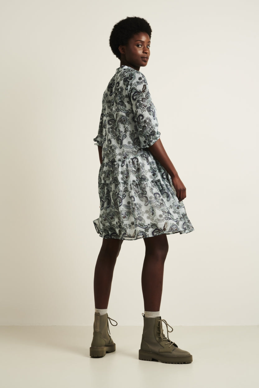 Dress Anna Short/3 Eco Viscose | Multi Blue