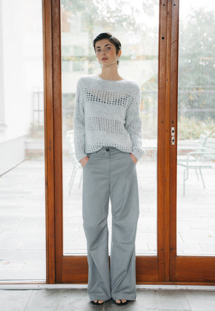 Shiny Pullover 1034 | Light Grey