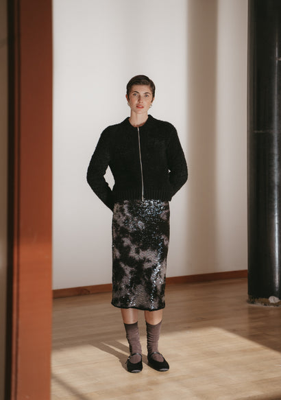 Bouclé-Jacke 25527 | Schwarz