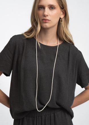 Uriele light flannel top | Dark Grey