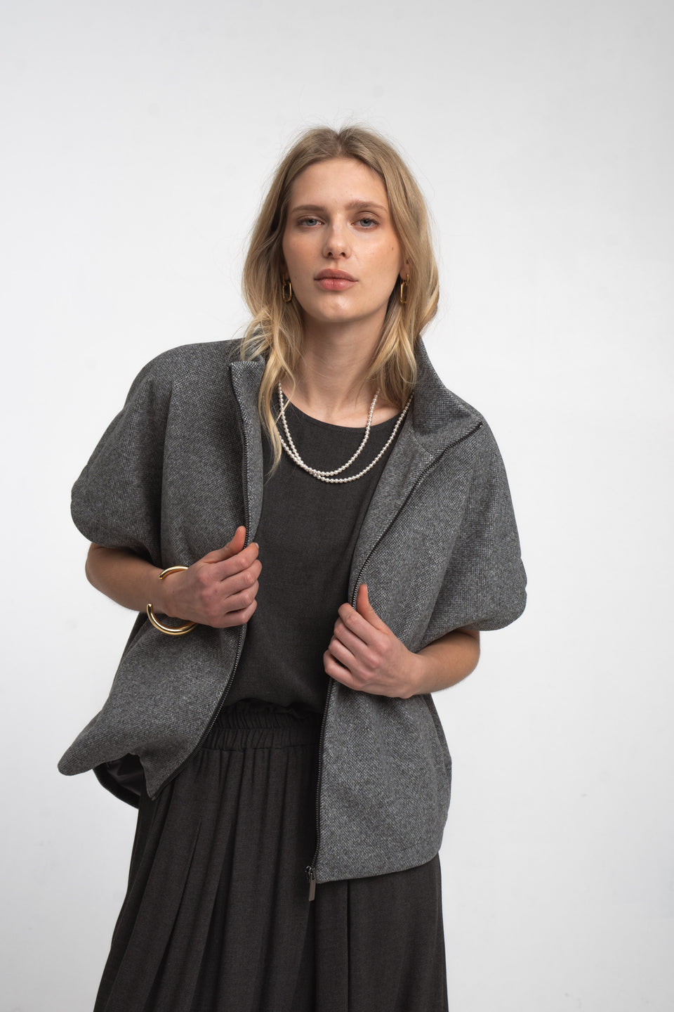 Cappa Zipper alveare jacket 42034 | Grigio medio