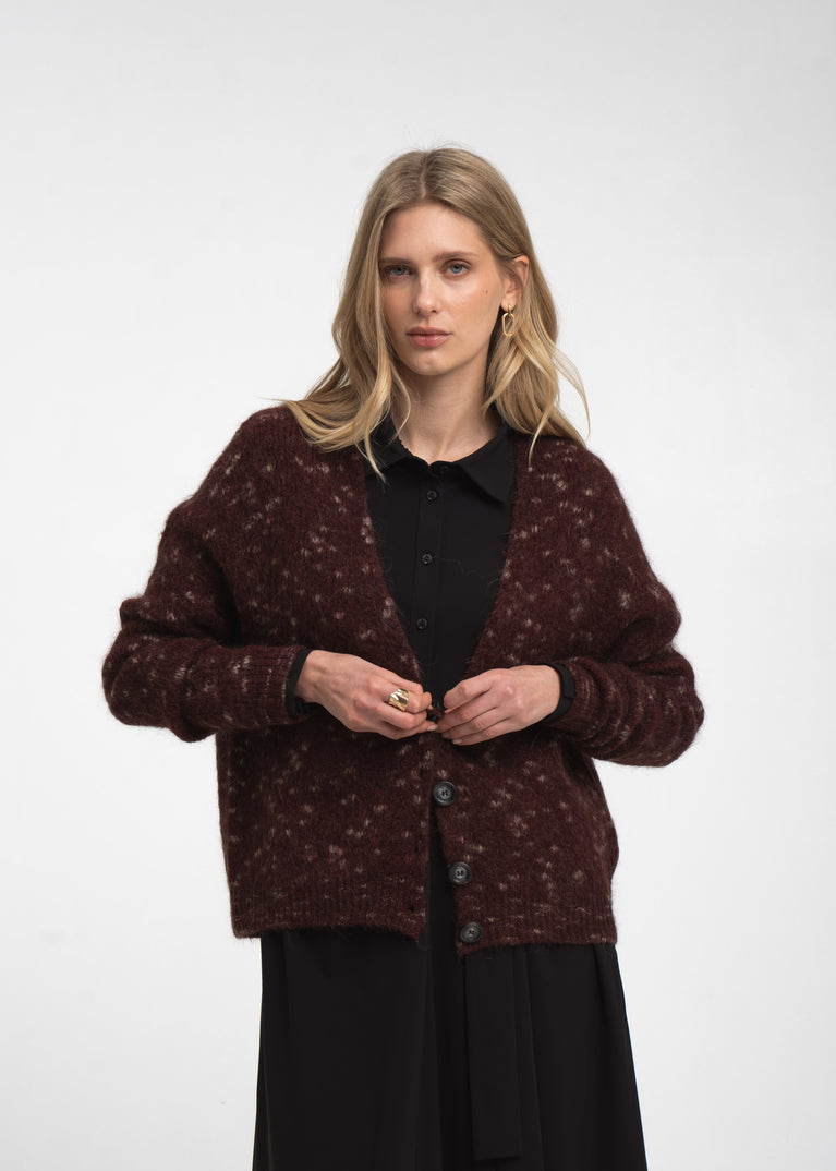 Fancy cardigan 26558 | Bordo