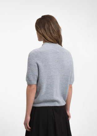 Alpaca knitted dyed top WP09 | Light Grey