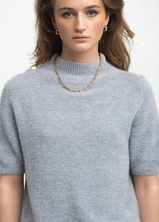 Alpaca knitted dyed top WP09 | Light Grey