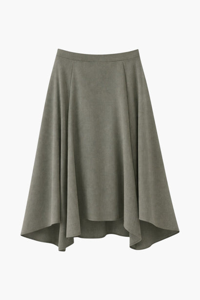 Marta asymmetrische viscose rok | Groen