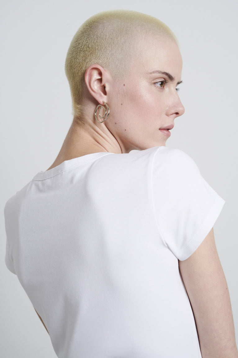 T shirt V Neck Easy Wear Organic Katoen | White