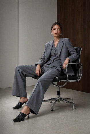 Raven viscose blend pants | Grey