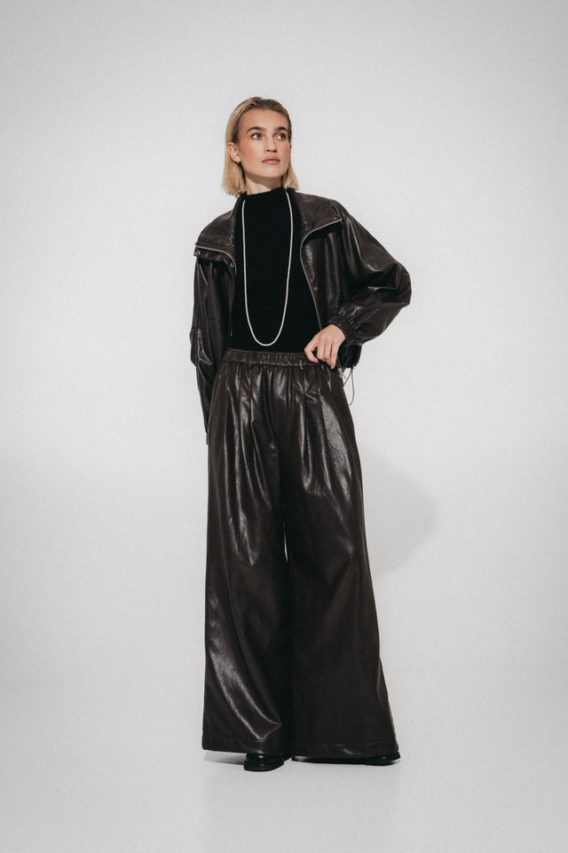Nerina eco Leer Bomber Jack | Dark Brown