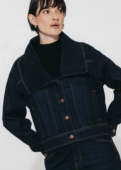 Dramak fancy denimjakke | Mørkeblå