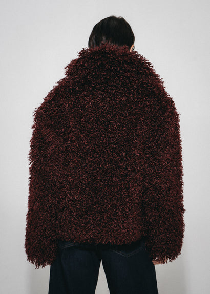 Studio Faux fur coat 61678 | Bordo