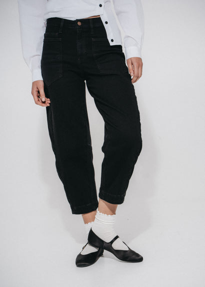 Jeans neri slouchy a barile | Nero
