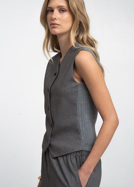 Теssa back knitted vest | Grey