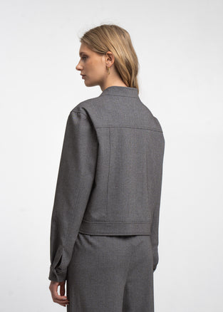 Ophelia viscose blend short jacket | Grey