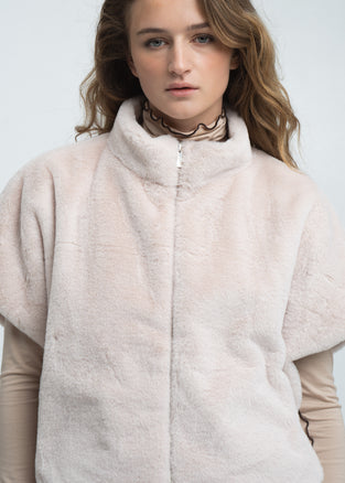 Faux fur Vest MKR 42064 | Panna