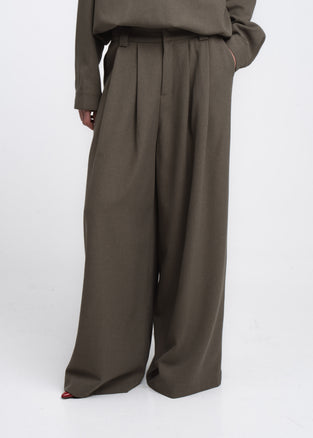 Sloan viscose pleated pants | Green