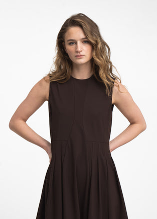 Heide dress technical jersey | Chocolate
