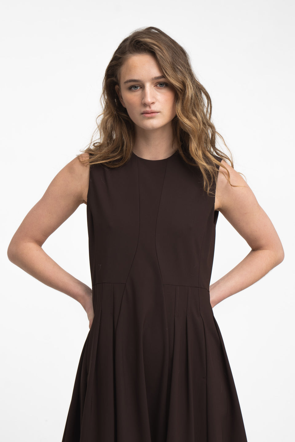 Heide jurk technical jersey | Chocolate