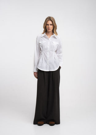 Maele poplin blouse | White