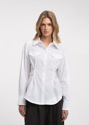 Maele poplin blouse | White