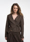 Jade fitted viscose blazer | Dark Brown