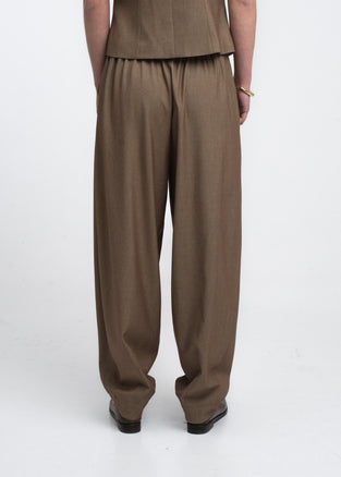 Elodie viscose blend barel pants | Brown