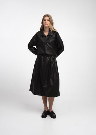 Pola eco leather bomber jacket | Black