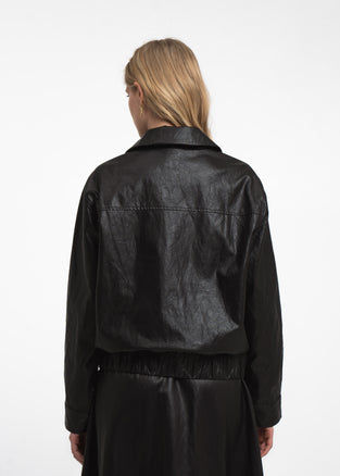 Pola eco leather bomber jacket | Black