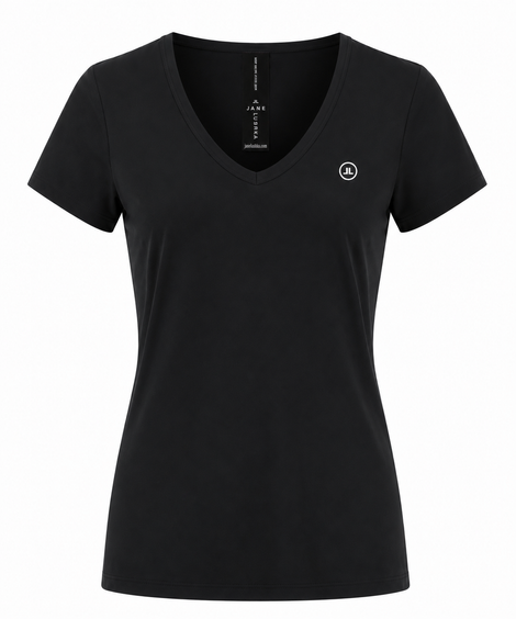 T shirt V Neck Easy Wear Organic Katoen | Black