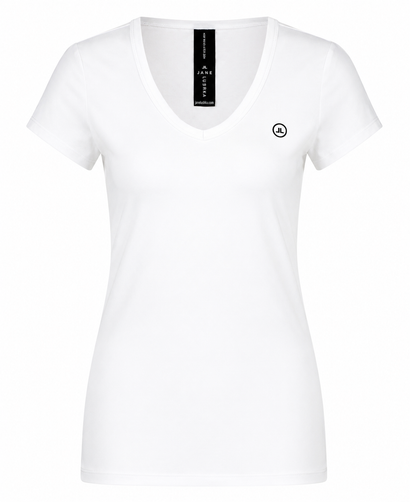 T-Shirt mit V-Ausschnitt, pflegeleicht, Bio-Baumwolle | Weiß