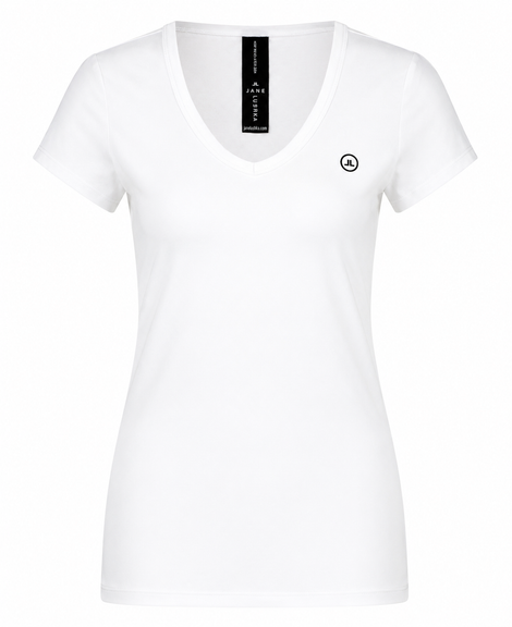T shirt V Neck Easy Wear Organic Katoen | White