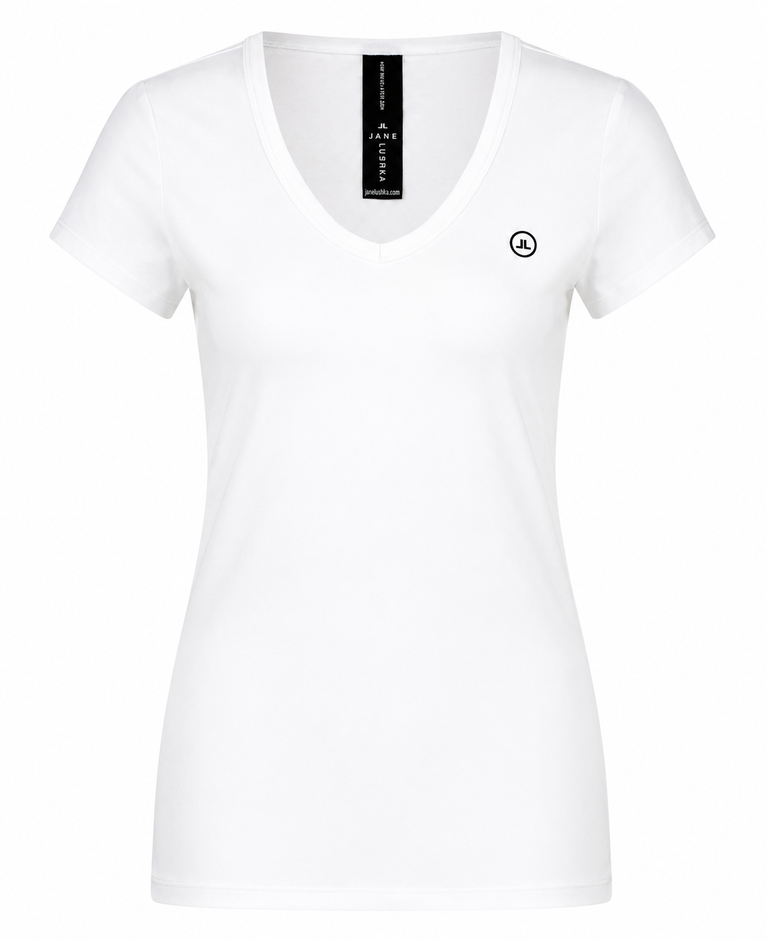 T shirt V Neck Easy Wear Organic Katoen | White